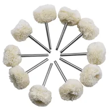 Brosse de polissage en laine 3mm, accessoires Dremel, meule de polissage, tête de broyeur, perceuse, outil rotatif, accessoires de polissage, 10 pièces