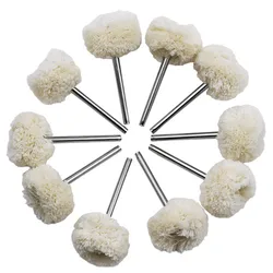 Brosse de polissage en laine 3mm, accessoires Dremel, meule de polissage, tête de broyeur, perceuse, outil rotatif, accessoires de polissage, 10 pièces 