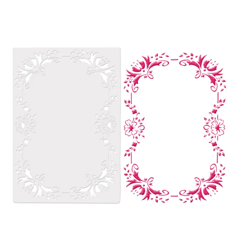 

18*26 Flower frame Layering Stencils for DIY Scrapbooking/photo album Decorative Embossing DIY Paper Cards Crafts