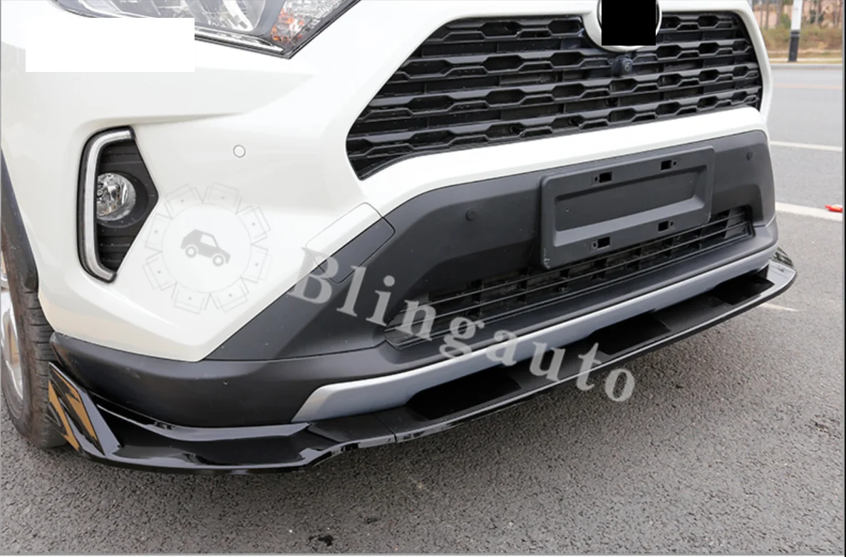 Передний диффузор подходит для T oyota все новые RAV4 ABS пластик Передняя губка автомобильный бампер для губ рассеиватель gloosy черный