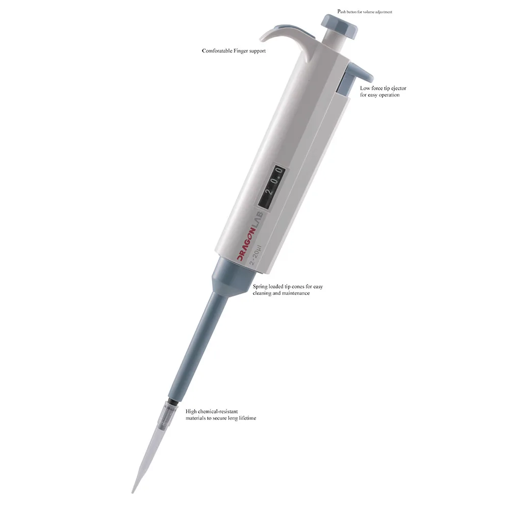 Механический дозатор TopPette одноканальный регулируемый объем Dragon lab Pipettor Pipet 0 5 10ul 2
