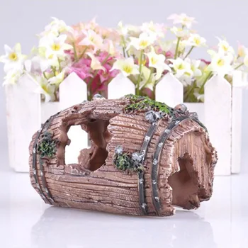 

Aquarium Barrel Resin Hide Cave reptile turtle box crystal shrimp shuttle breeding House Fish Tank Ornament Decoration Landscape