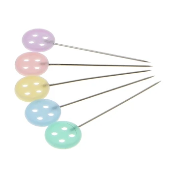 

100 Pcs Push Pins Button Style Positioning Needles For Manual Sewing Patchworks