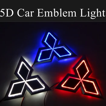 

5D Car Logo LED Front Emblem Light Rear Trunk Tail Auto Decoration For Mitsubishi ASX Ralliart Outlander Lancer Pajero Eclipse