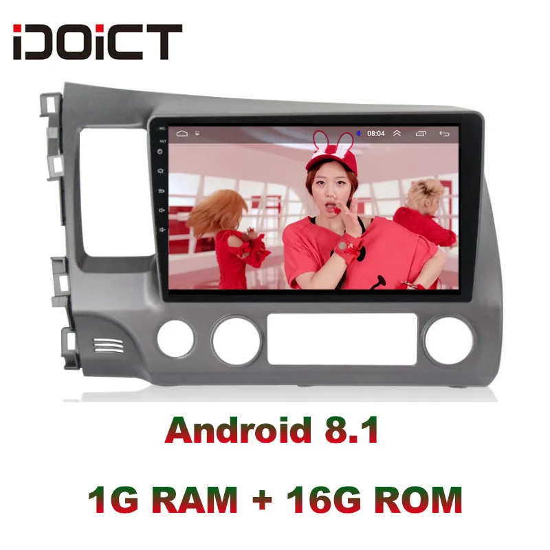 Автомобильный DVD плеер IDOICT Android 9 1 GPS навигация мультимедиа для Honda Civic Radio 2008 2011