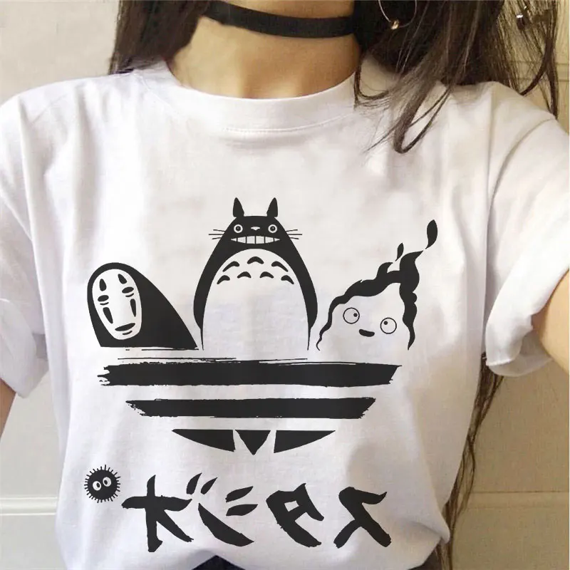 Camiseta de Totoro Studio Ghibli Harajuku Kawaii mujer, camiseta Ulzzang Miyazaki Hayao, camiseta divertida de dibujos animados, camisetas de Anime para mujer|Camisetas| - AliExpress