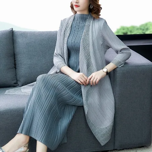 Новое модное пальто, осень, женское, иностранный стиль, Miyake, плиссированное, маленькое пальто