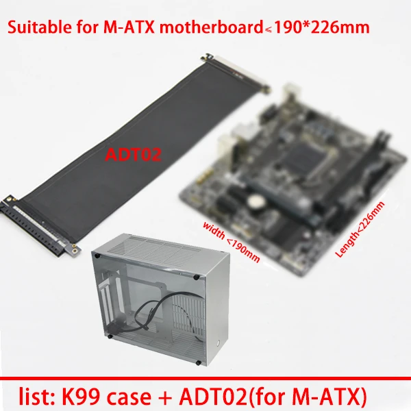 PK99 A4 чехол i5 i7 i9/2060 2080Ti в алюминиевом корпусе водяное охлаждение ITX игровые Компьютерные шасси k99 v2 M-ATX - Цвет: K99-ADT02