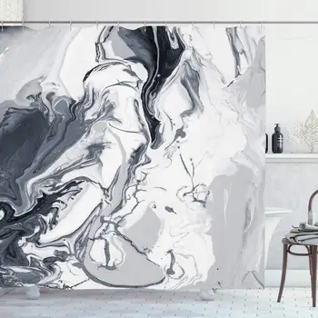 

Shower Curtain for Bathroom 72x72 Watercolor Aquatic Stone Black White Abstract Water Hand Artistic Modern Canvas Color