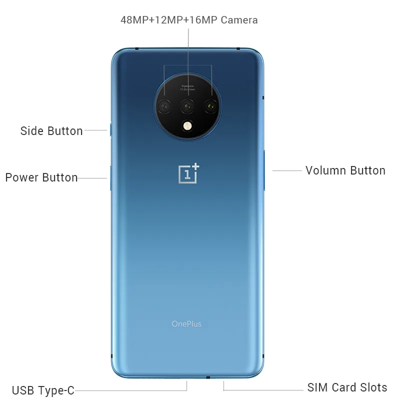 Смартфон OnePlus 7 T 7 T 8GB 256 GB, Восьмиядерный процессор Snapdragon 855 Plus, тройная камера 48 МП, экран 6,55 дюйма AMOLED, NFC, варп-зарядка 30T