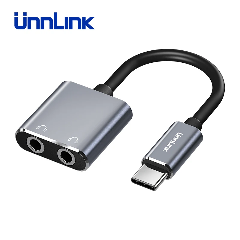 

Unnlink USB Type C Audio Splitter Adapter Type C to Two 3.5mm Jack Headphone Earphone Earbud Converter For mate20 p20 mi9 p30