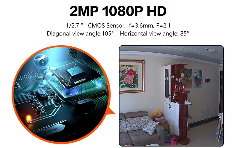 Умный Wifi беспроводной HD 1080P 360 ° ночного видения ip-камера аудио Смартфон Дистанционное управление Домашняя безопасность видеоняни