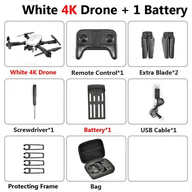 Wi-Fi FPV RC Дрон с 1080P 4K HD Квадрокоптер с камерой оптический поток позиционирования жеста фото Дрон Vs sg106 Visuo xs816 - Цвет: 4K 1BAT Bag