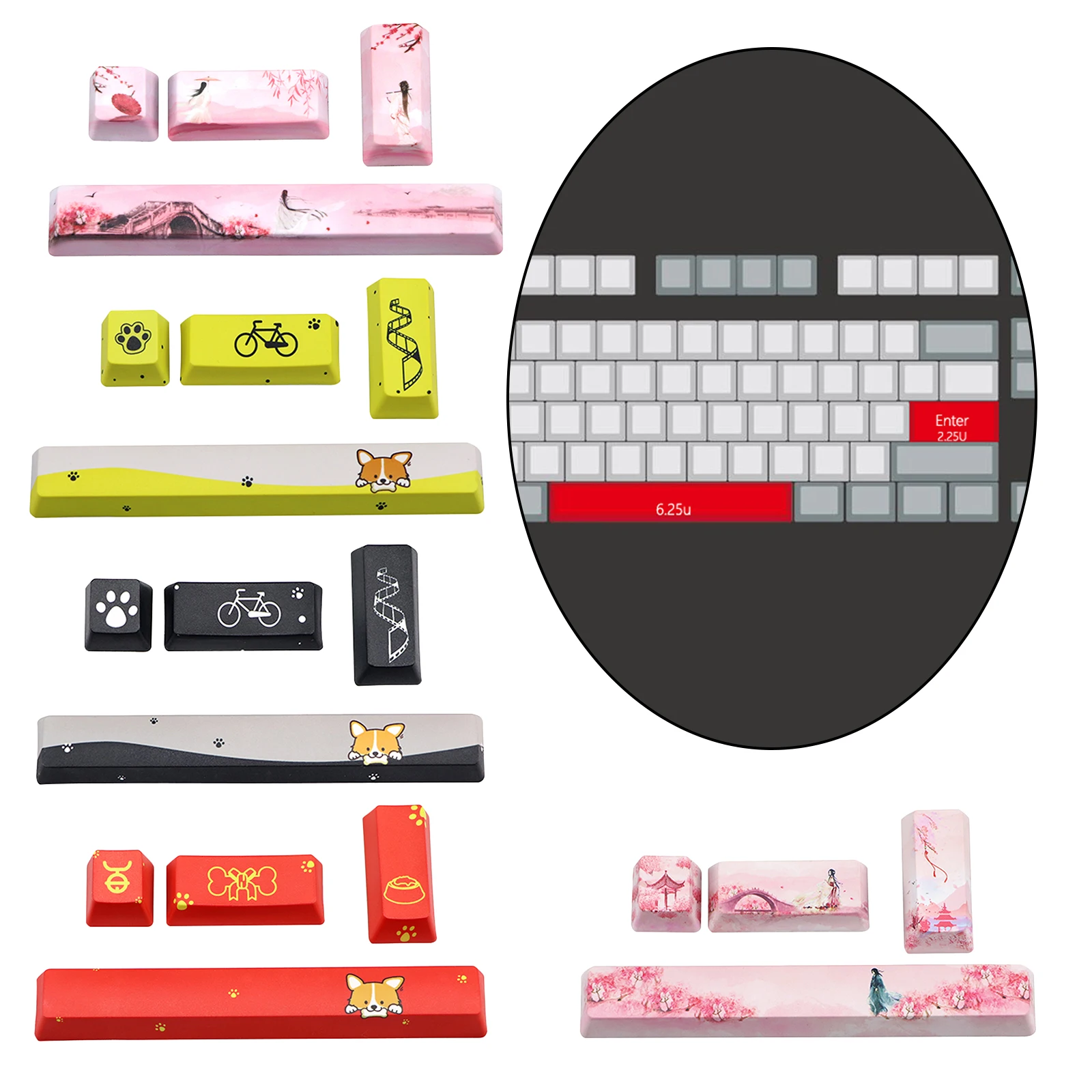 4 шт. Набор колпачков для клавиатуры сделай сам клавиатура PBT Space + ESC Enter клавиша |