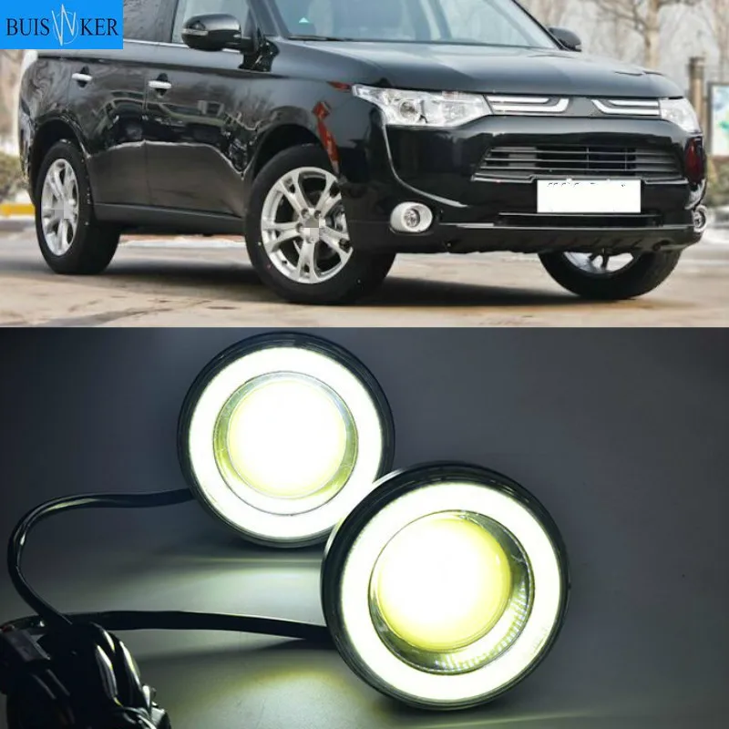 

Дневные ходовые огни для Mitsubishi Outlander 2013, 2014, 2015, светодиодные дневные ходовые огни, противотуманные фары, ходовые огни s, желтый сигнал поворота