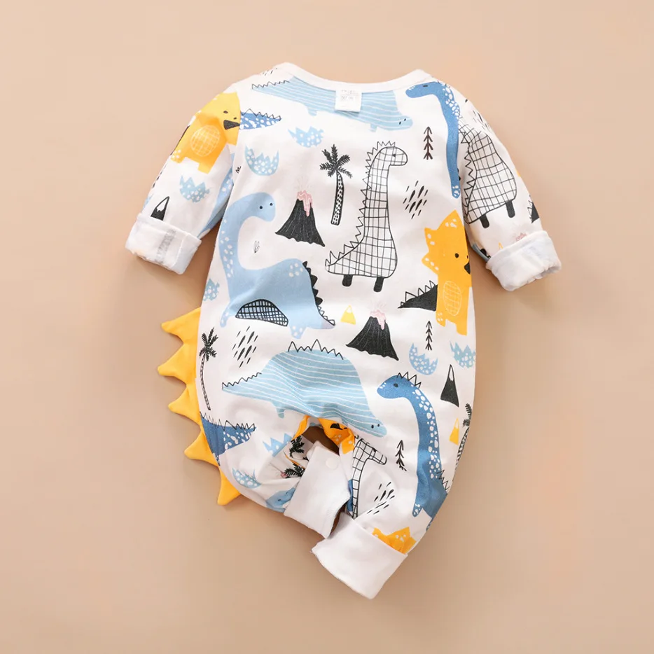 bunvel Boys Rompers Kids Romper Autumn Winter 0-12M Age Infant Dinosaur Printing Toddler Newborn Outfits Baby Boys Clothes 2020