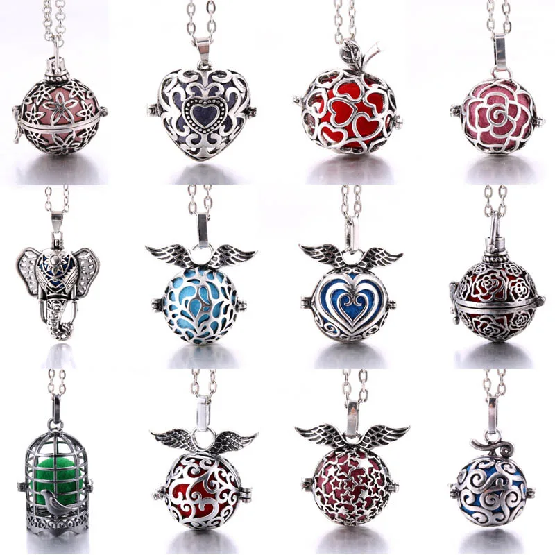New Diffuser jewelry perfume cages Necklace Vintage Heart Necklaces Aromatherapy Essential Oil Pregnant Women Pendant necklace