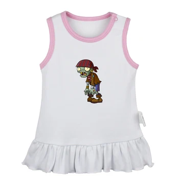 

Funny Plants Vs. Zombies PVZ ZOMBIE Game Forest of Imagination Baby Girls Dresses Toddler Sleeveless Dress Infant Cotton Clothes