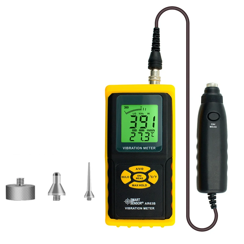 Digital Vibration Meter Analyzer Handheld Vibrometer Vibration Test Tool Meter AR63B PUO88