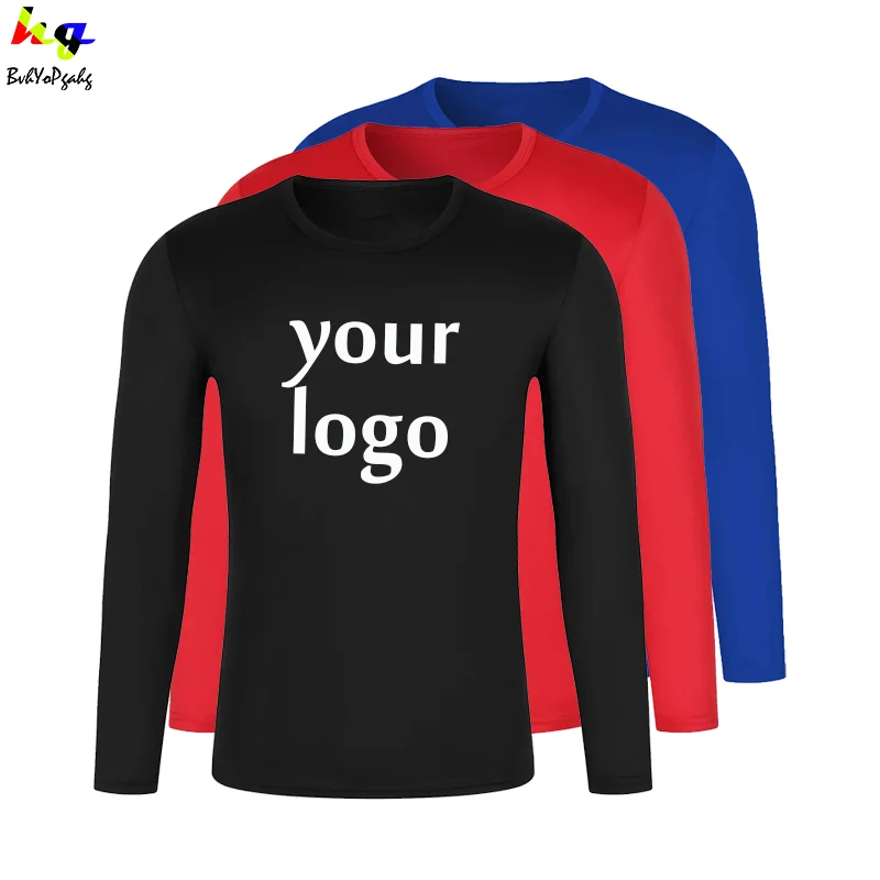 Men's quick-drying T-shirt design/custom logo men's and women's long-sleeved sports team advertising top | Мужская одежда