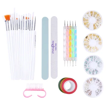 

1 Set Creative Nail Art Tool Kit Rhinestone Rivets Nail Pen Nail File Nail Drill Rhinestone for Women Ladies (Assorted Color)