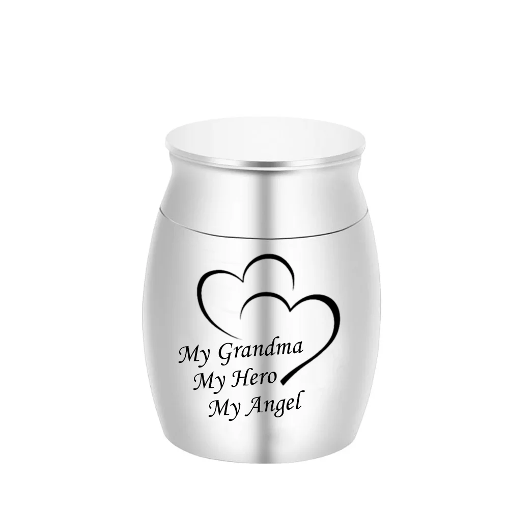 Small Keepsake Urns for Human Ashes Mini Cremation Urns for Ashes Aluminum Alloy Memorial Holder Silver Grandma