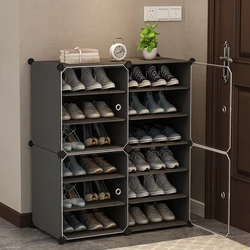 Armario de zapatos de plástico, organizador simple de gran capacidad, económico, a prueba de polvo, caja organizadora cerrada para el hogar, muebles de entrada