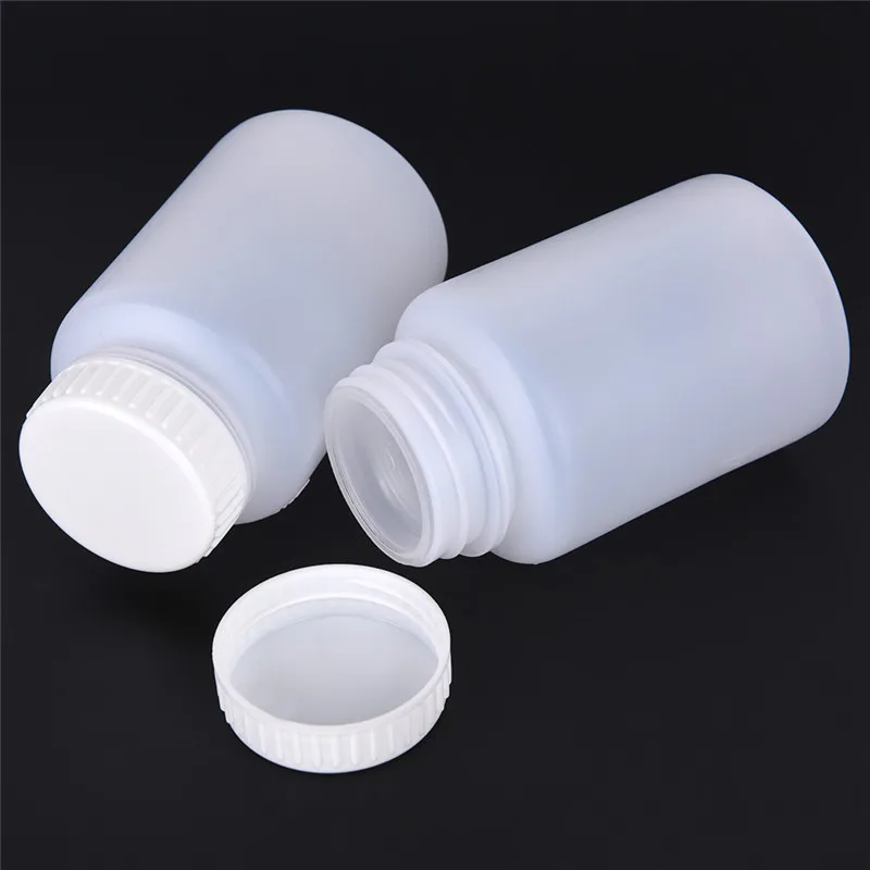 Plastic Measuring Cylinder 2 Pcs 100ml Clear Plastic Cylinder Shaped Chemical Storage Reagent Bottle