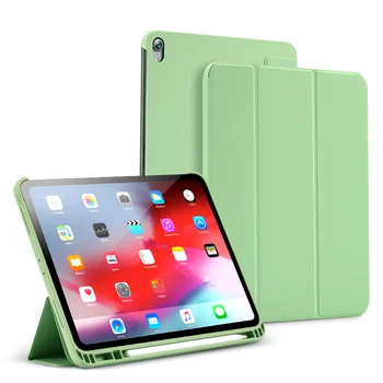 

Case for New iPad 9.7 inch 2018 2019 mini 5 Pro 11 Funda Soft bottom Back Liquid Silicone Leather Smart Case Cover Auto Sleep