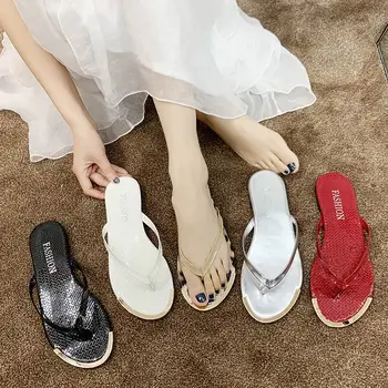 

2020 Woman Summer Slippers Casual Clip Toe Non Slip Fashion Platform Flat Shoes Woman Comfortable Summer Slippers Female New Hot