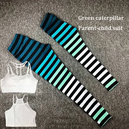 High Waist Leggings Sport Women Fitness with kids children Running Yoga Pants Energy Seamless Gym Girl leggins Parent-child set - Цвет: C1811