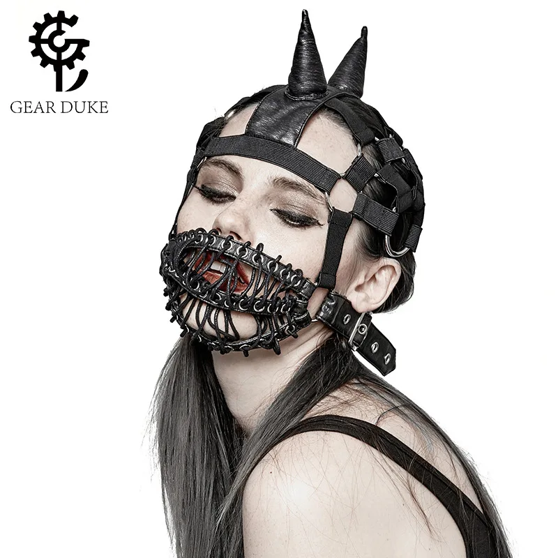 

Hot Selling Steam Punk Unisex Tying Leather Face Mask Cosplay Anime Gothic Mask