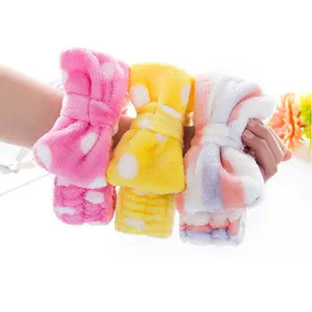 

New Fashion 7 Styles Soft Big Bow Dot Striped Hair Band Headwear Make Up Spa Headband