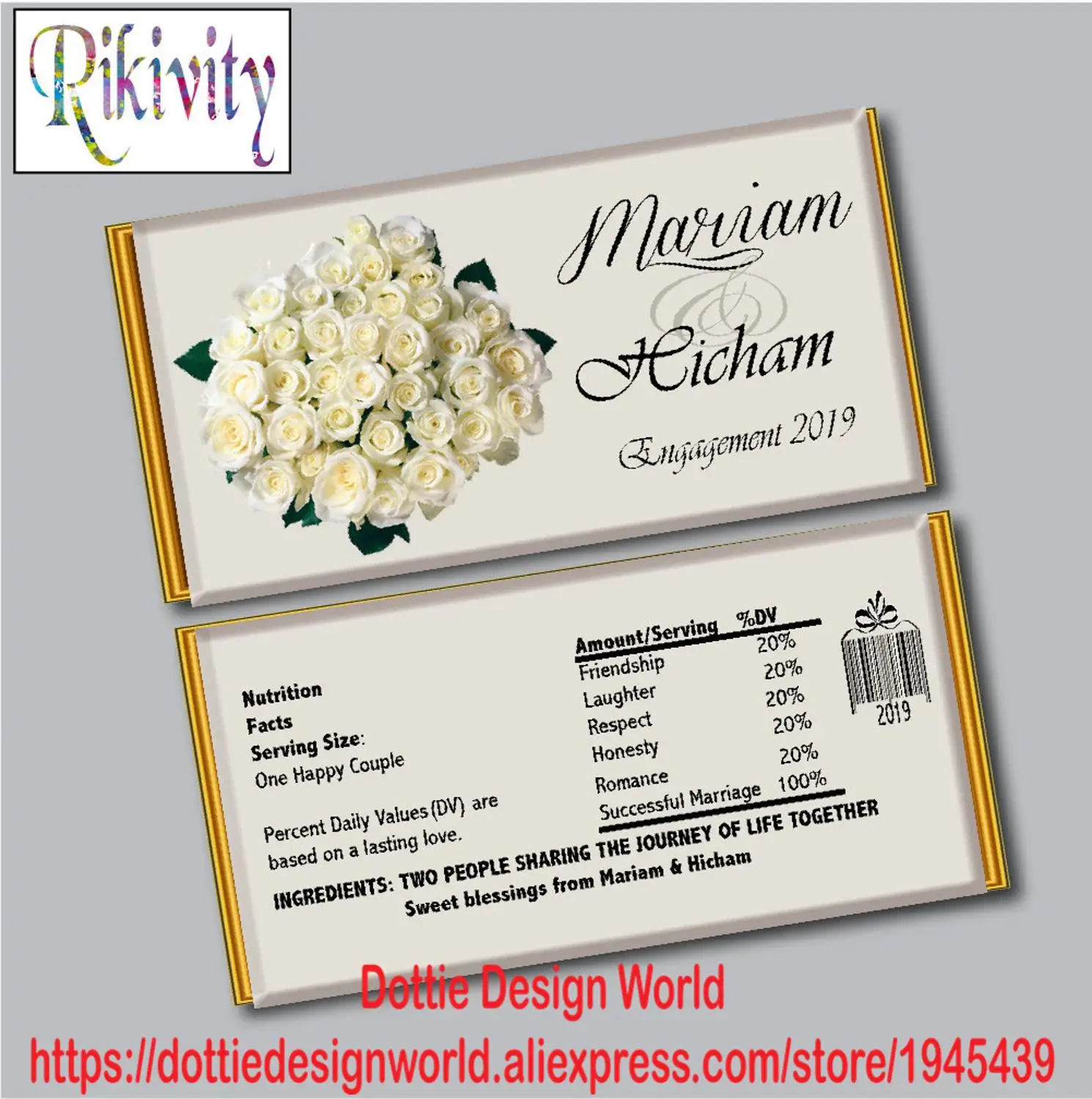 A Star Is Born Hollywood White Pink Baby Shower Candy Bar Wrappers