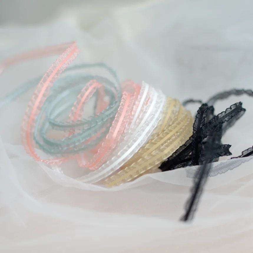 2 Meters Width 0.7cm 5 Colors Embroidery Ruffle Lace Trim Ribbon Bilateral Lolita Lace Fabric DIY Dress Headwear Sewing Supplies For lace fabric,lace ribbon,lace sewing supplies,lace sewing accessories,lace accessories,lace garment accessories,lace hair accessories,lace decoration