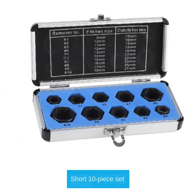 10pc Damaged Bolt Nut Remover Extractor Removal Socket Threading Tools Kit
