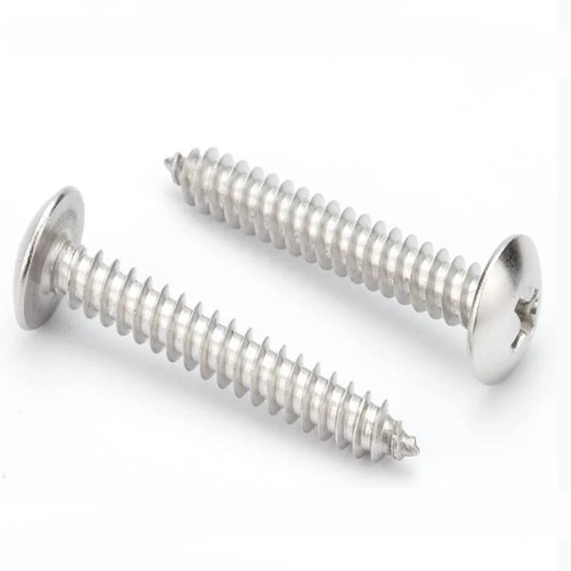 

304 stainless steel Cross Self-tapping screws M3 M4 M5 Self tapping screw metal color Mushroom head screw