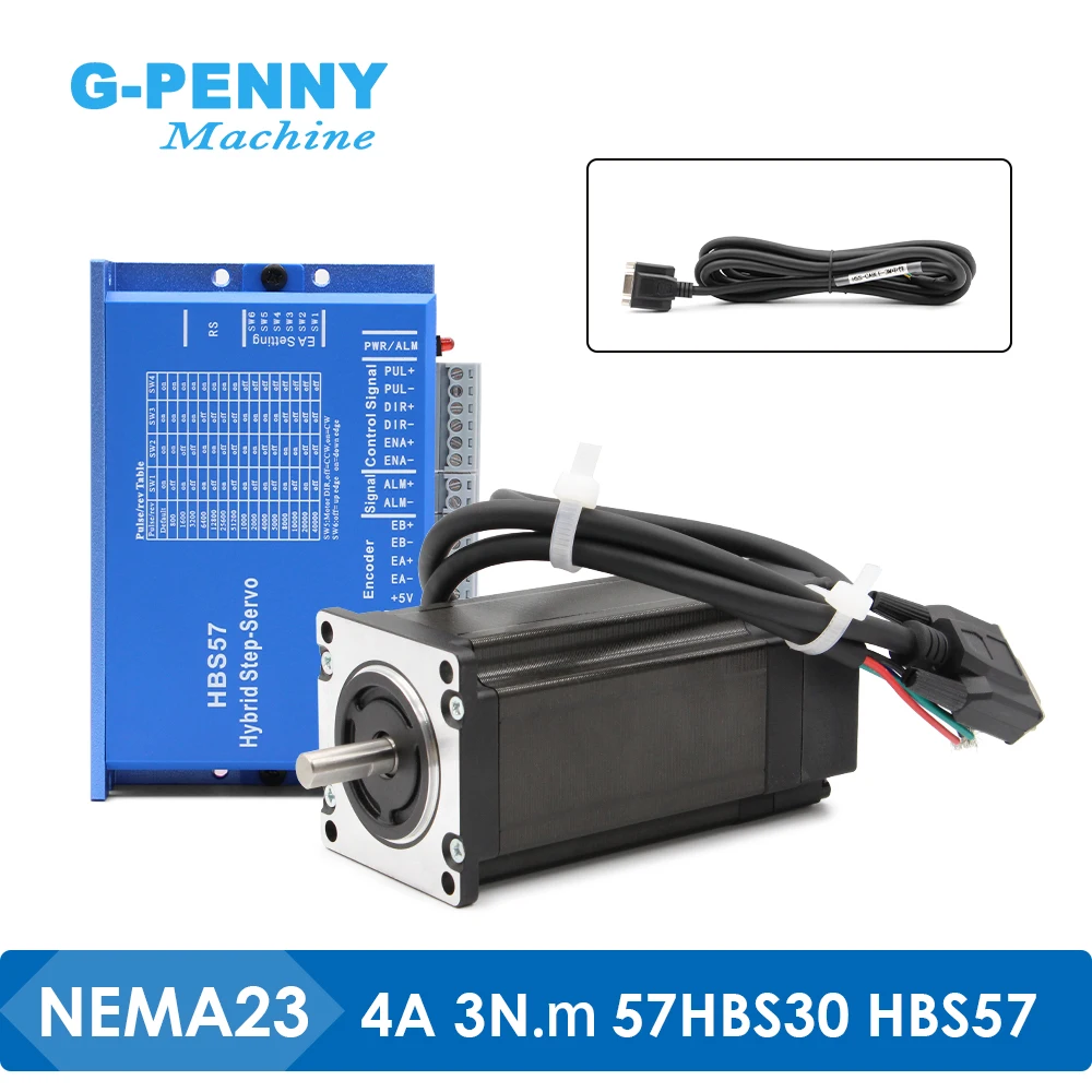 US $100.17 New Arrival Nema 23 30Nm Closed Loop Stepper Motor kits 30 Nm 425Ozin Nema23 stepper motor and drivers servo motor kits