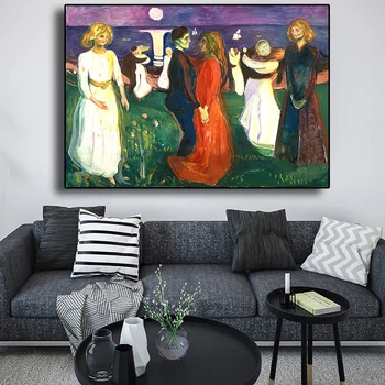 

Dance of Life Edvard Munch Abstract Oil Painting on Canvas Art Posters and Prints Wall Picture for Living Room Cuadros Decor