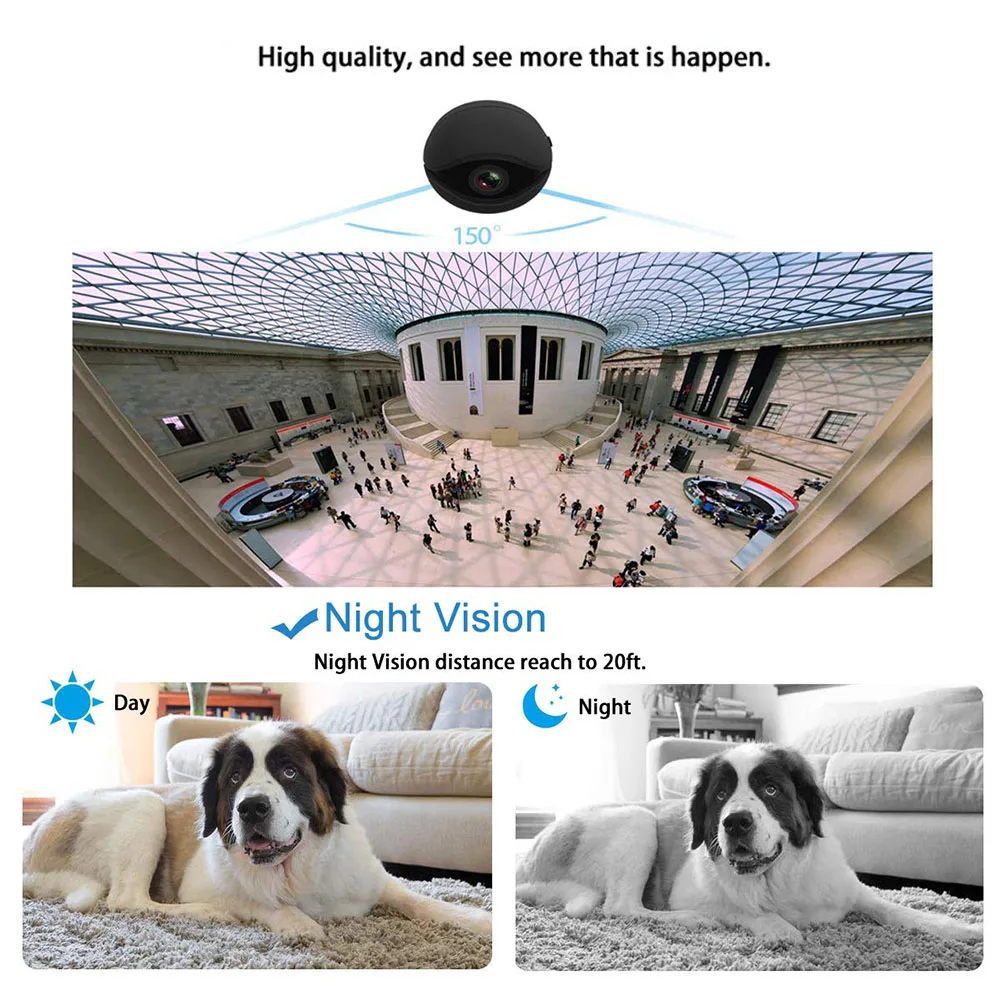 

Camera Wireless Mini WiFi Security Cameras Motion Detection 1080P for Home SP99