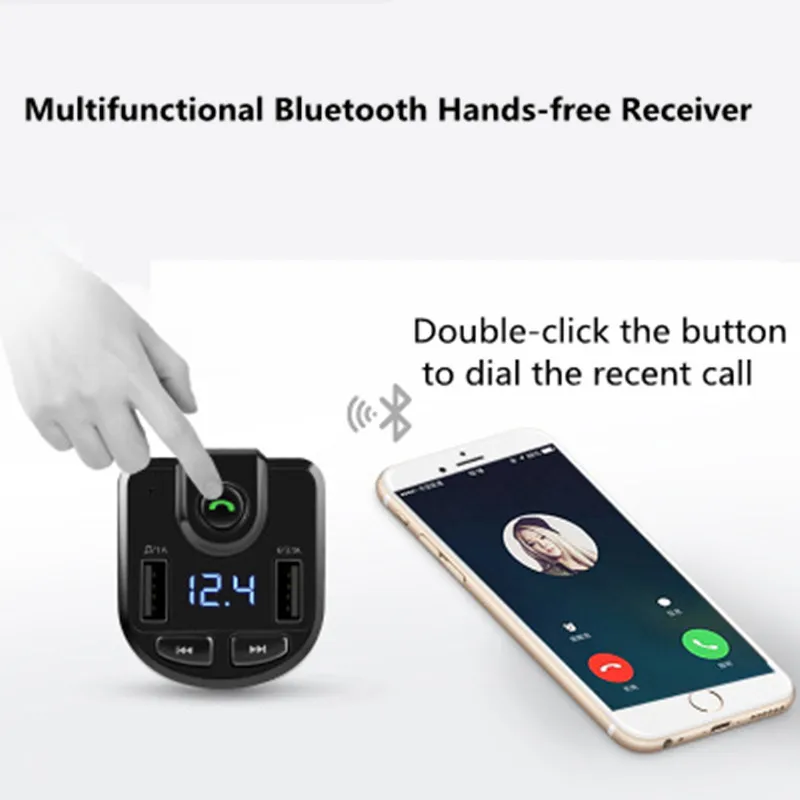 3.1A громкой связи Bluetooth автомобильный комплект двойной USB телефон быстрое зарядное устройство fm-передатчик стерео аудио MP3 музыкальный приемник Bluetooth адаптер TF