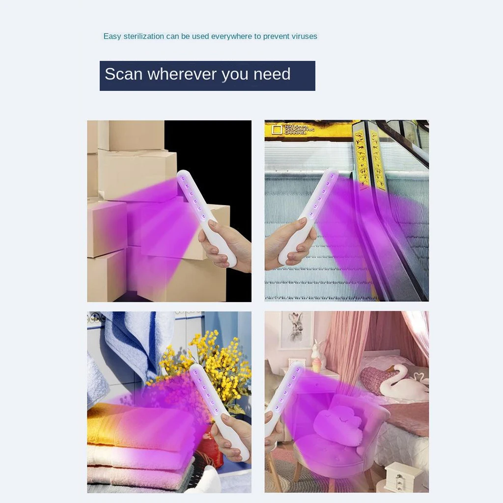 Handheld Portable LED UV UVC Disinfection Lamp Germicidal Sterilizer LED Light Efficient Disinfection UV Sanitizer Light