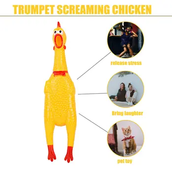 

funny Pet Toy Squawking Rooster Screaming Rubber Chicken Shrilling Yellow Cock Attractive Dog Cat Puppy Sound Toy