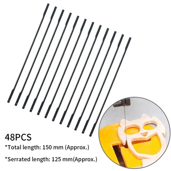 

Black Olson Scroll Jig Saw Blades 150mm DIY Woodworking For 16-inch Reel Saws High Speed Steel Flexibility Resistance