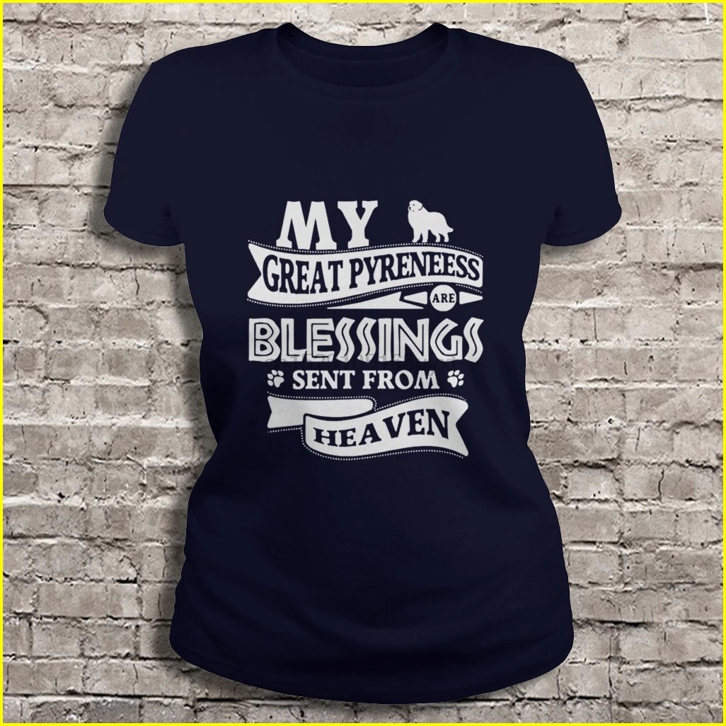 Мужская футболка с надписью My Great pyrenees are blessings sent of heaven женская футболка| |