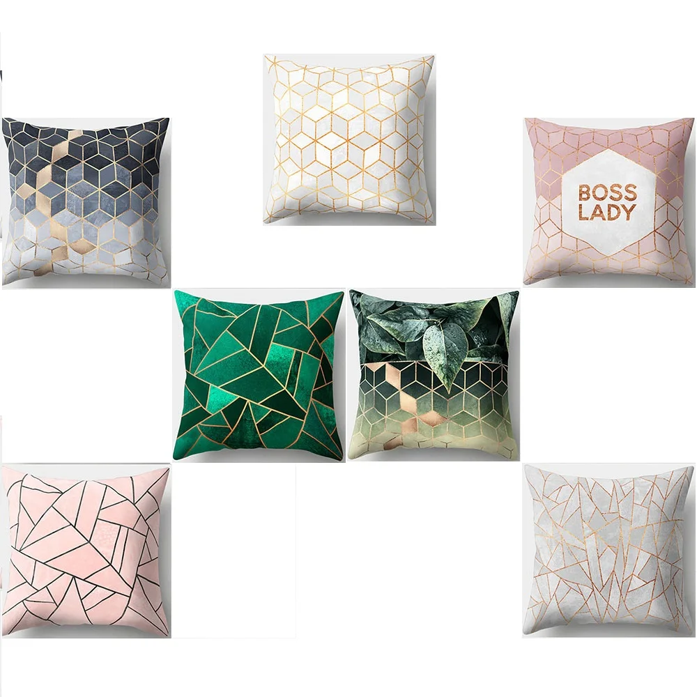 

Square Throw Pillow Case Sofa Cushion Cover Geometry Pillows Living Room Casual Waist Pillow Cover Bedroom Decor Cushion Case