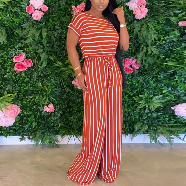 Women Causal Striped Short Sleeve 