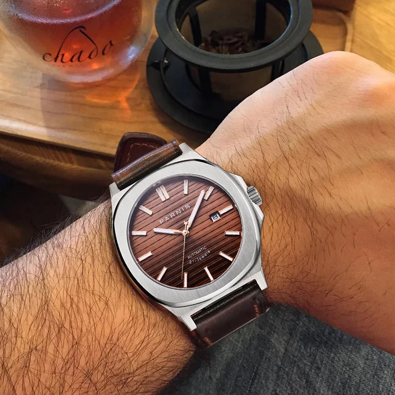 Parnis 42mm Blue Dial Mechanical Watches Automatic Men Leather Strap Watch  Top Brand Luxury Sapphire Relogio Masculino Box Gift|Mechanical Watches| -  AliExpress