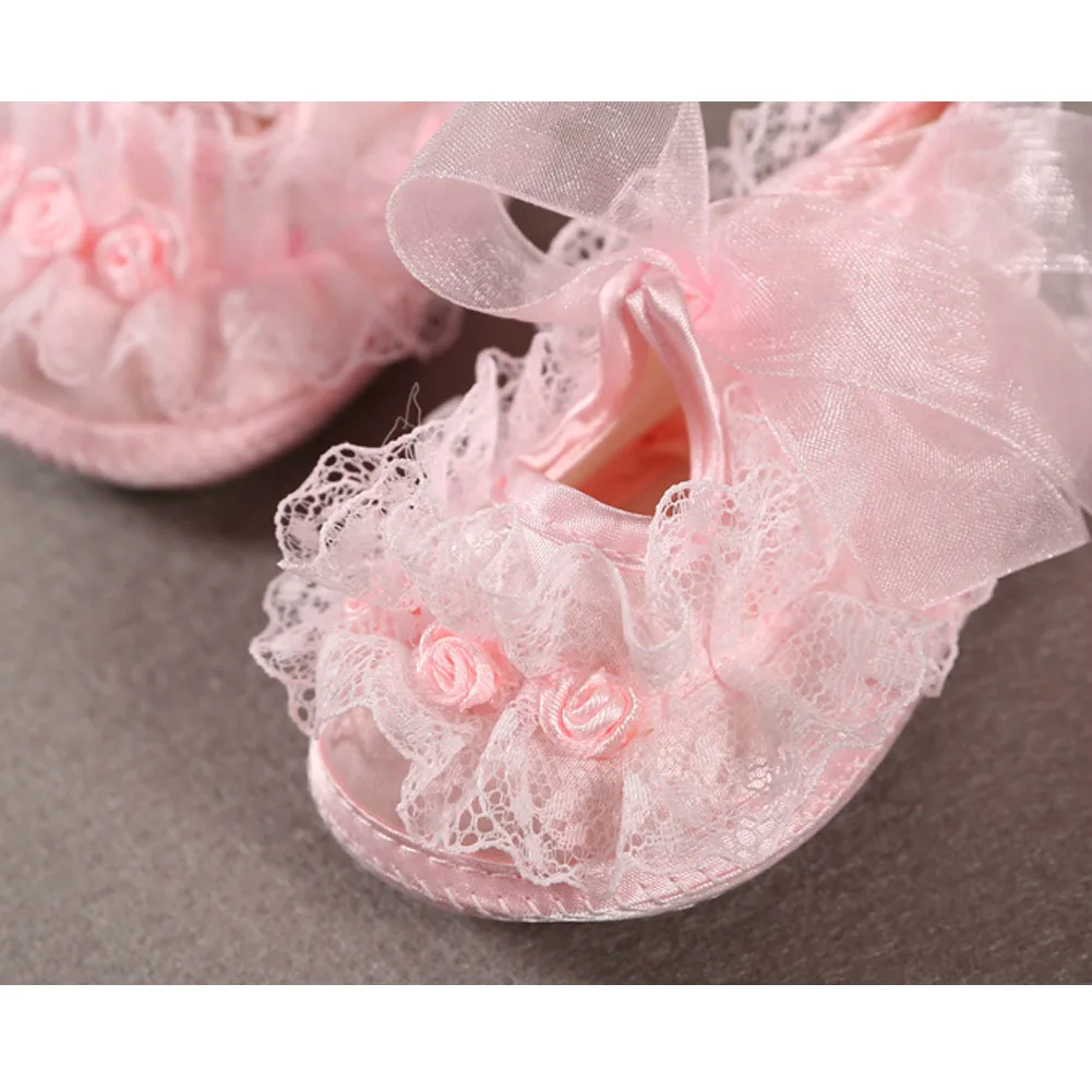 Платье принцессы для младенцев детская обувь для девочек мягкие детские туфли повседневная обувь на подошве обувь для вечеринок на шнурках для новорожденных Нескользящие кроссовки