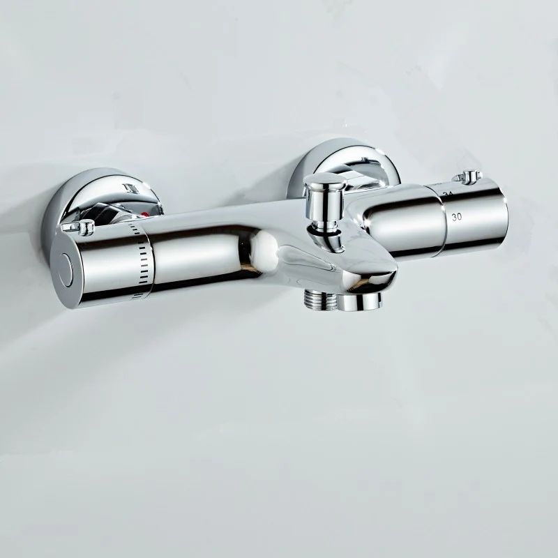 Thermostatic Bath Shower Control Valve Bottom Faucet Wall Mounted Hot And Cold Brass Bathroom Mixer Bathtub Tap Shower Mixer Tap